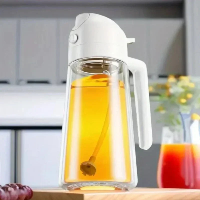 2-in-1 Oil Spray Bottle & Pour Dispenser – No-Leak Glass for Cooking, BBQ & Air Fryer