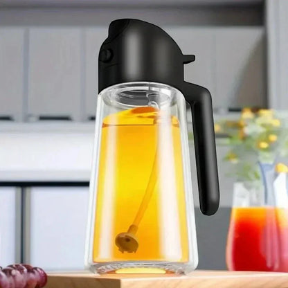 2-in-1 Oil Spray Bottle & Pour Dispenser – No-Leak Glass for Cooking, BBQ & Air Fryer